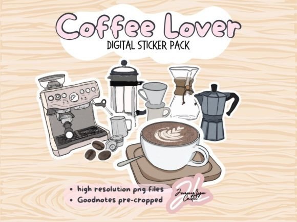 Download Coffee Lover Digital Sticker Pack - Coffee lover Collection